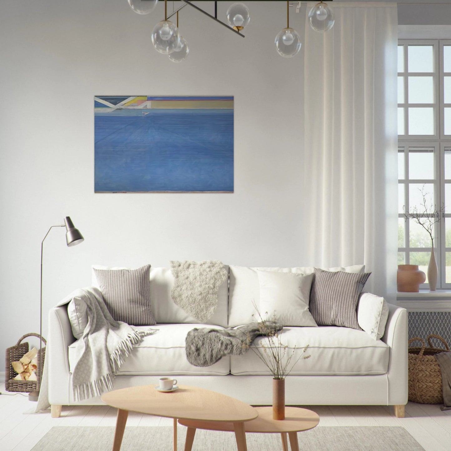 Ocean Park #129 - Richard Diebenkorn Brushed Aluminum Print - 70x100 cm / 28x40 inches | Richard Diebenkorn Aluminum Print | Richard Diebenkorn Prints