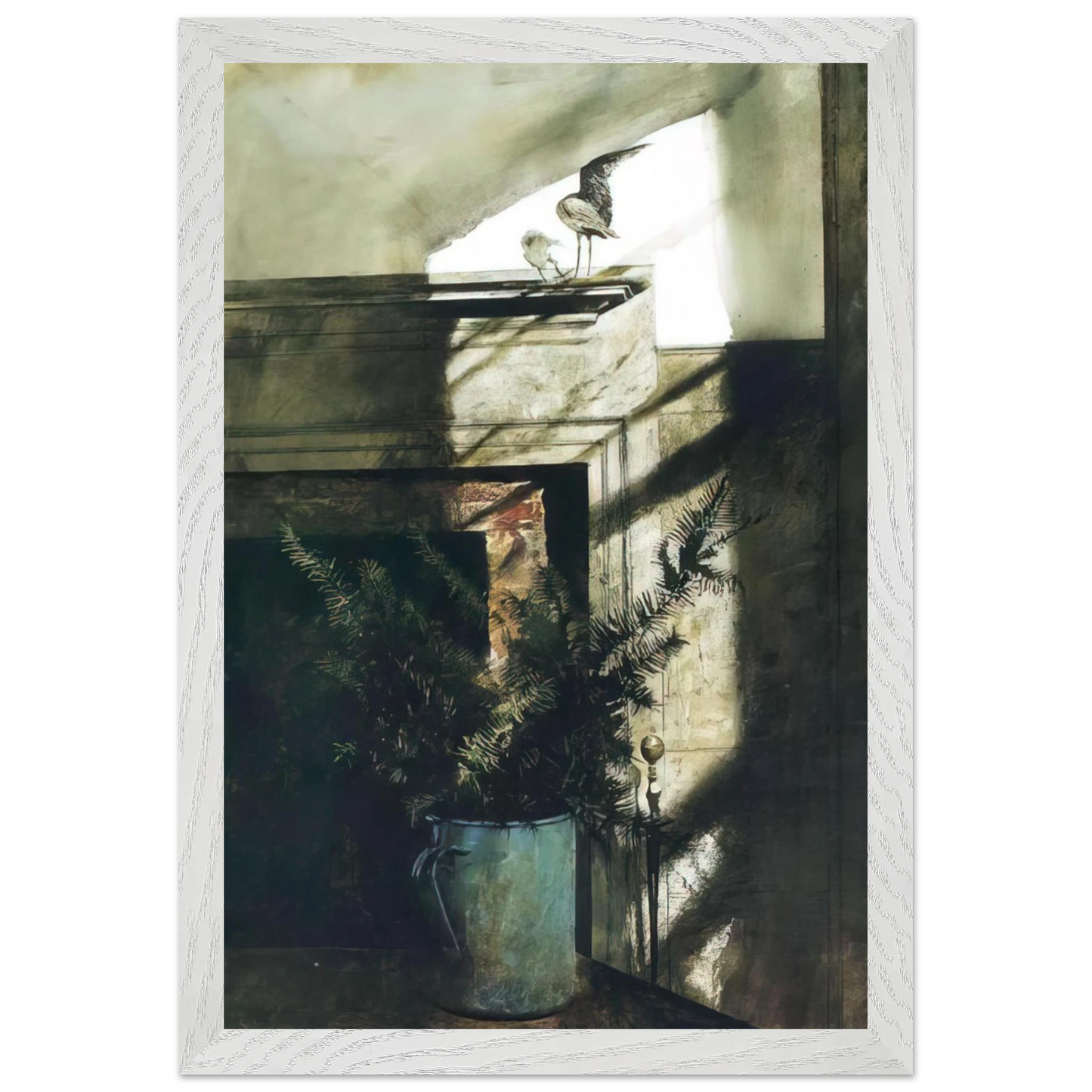 Andrew Wyeth - BIRD IN THE HOUSE Wall Art - 30x40 cm / 12x16 inches - Premium Wooden Framed Poster With Fine Art Paper-canvas - Wood frame