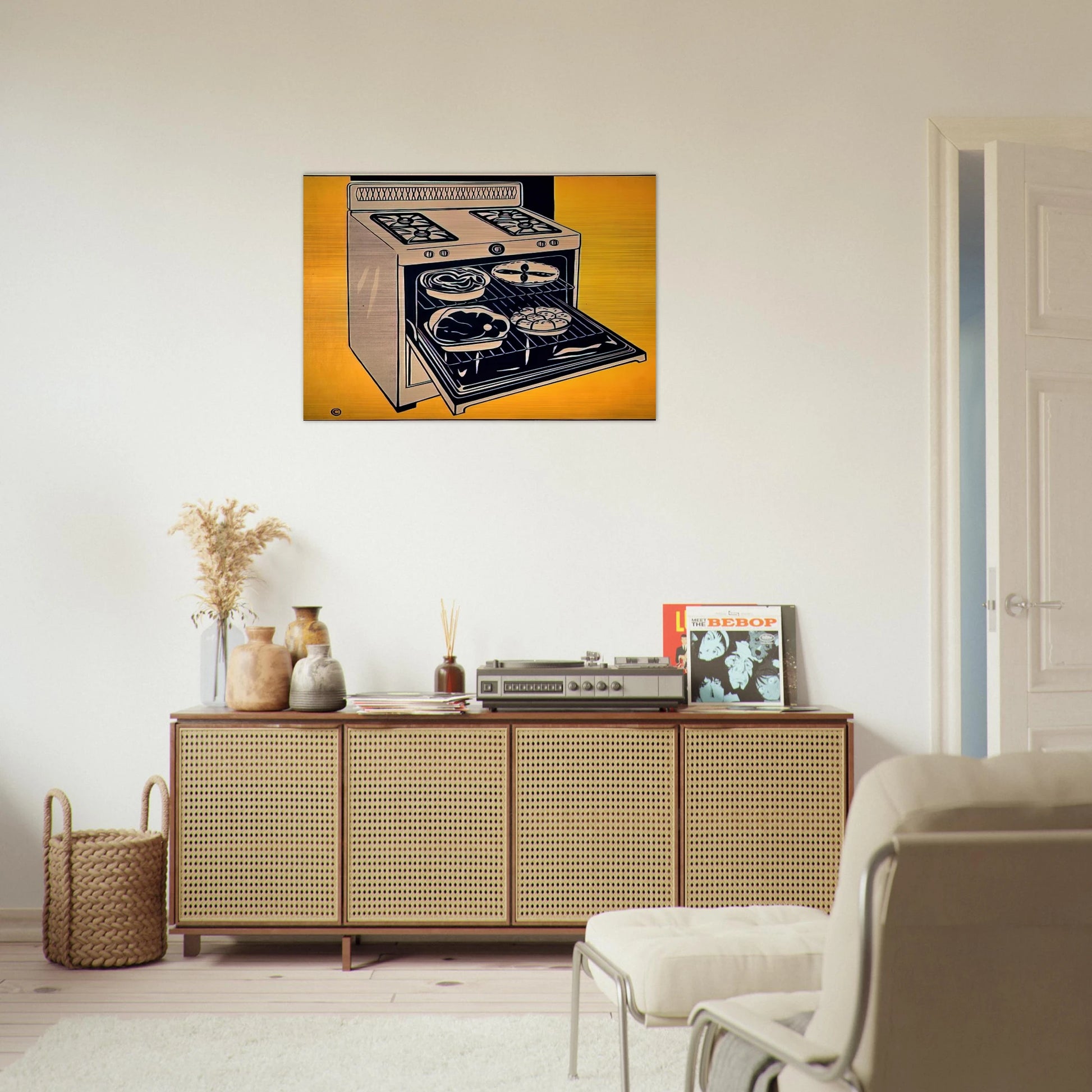 KITCHEN RANGE 1962 - Roy Lichtenstein Brushed Aluminum Print - 70x100 cm / 28x40 inches | Roy Lichtenstein Aluminum Print | Roy Lichtenstein Prints
