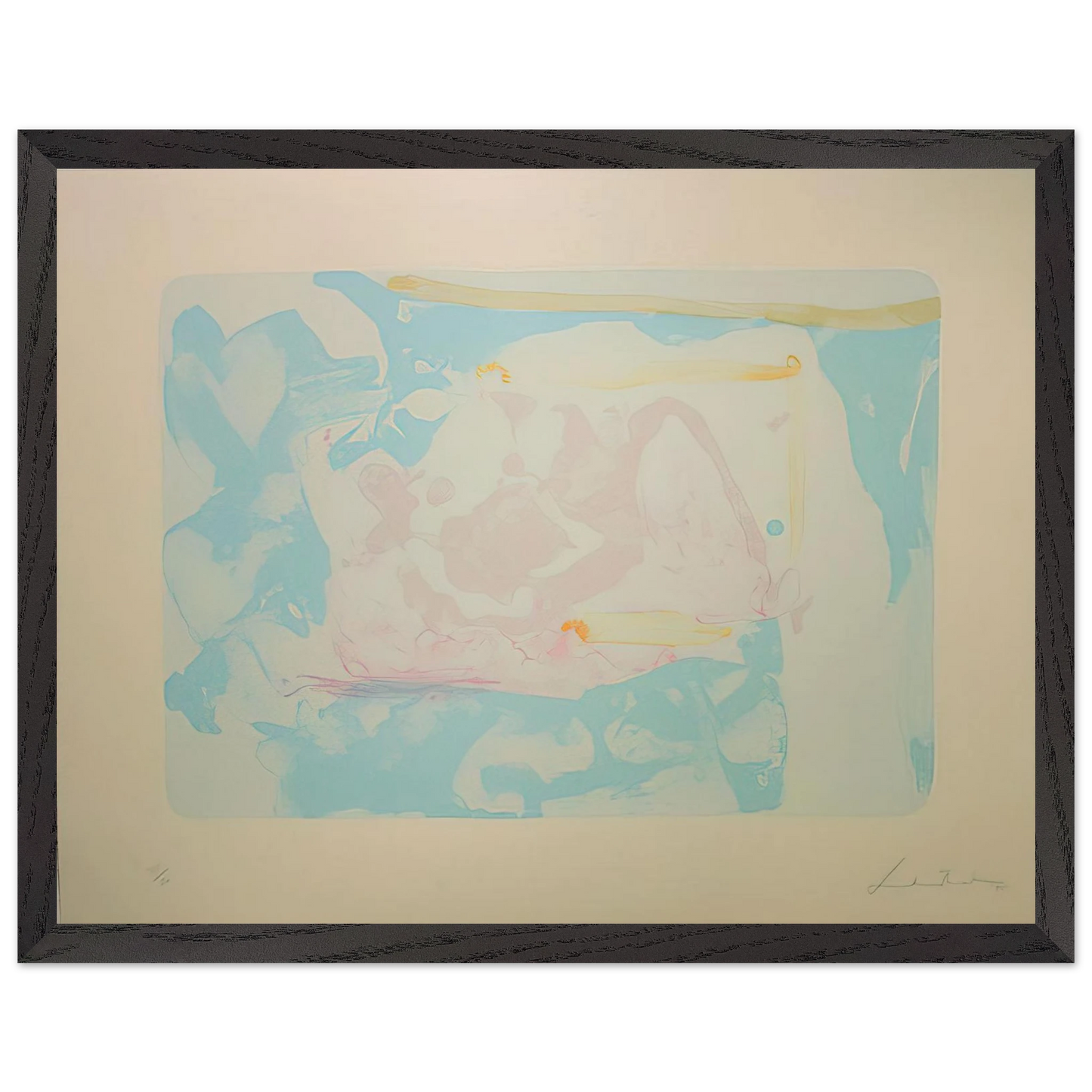 Helen Frankenthaler - Reflections III - 1995 Wall art - 45x60 cm / 18x24 inches - Premium Wooden Framed Poster With Fine Art Paper-canvas - White frame