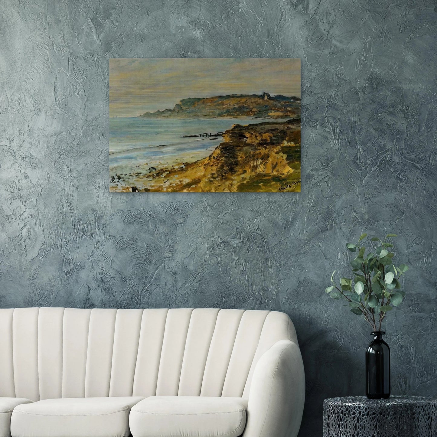 Cliff at Sainte-Adresse - claude monet Brushed Aluminum Print - 70x100 cm / 28x40 inches | claude monet Aluminum Print | claude monet Prints