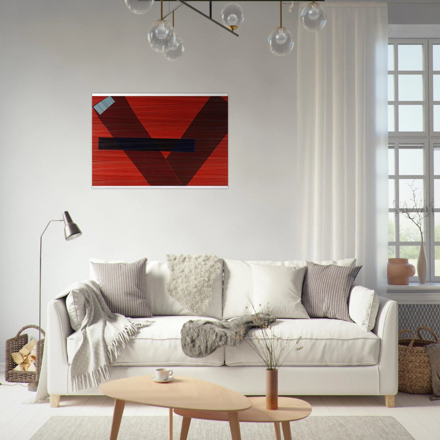 Blue Line - Sam Gilliam Brushed Aluminum Print - 70x100 cm / 28x40 inches | Sam Gilliam Aluminum Print | Sam Gilliam Prints