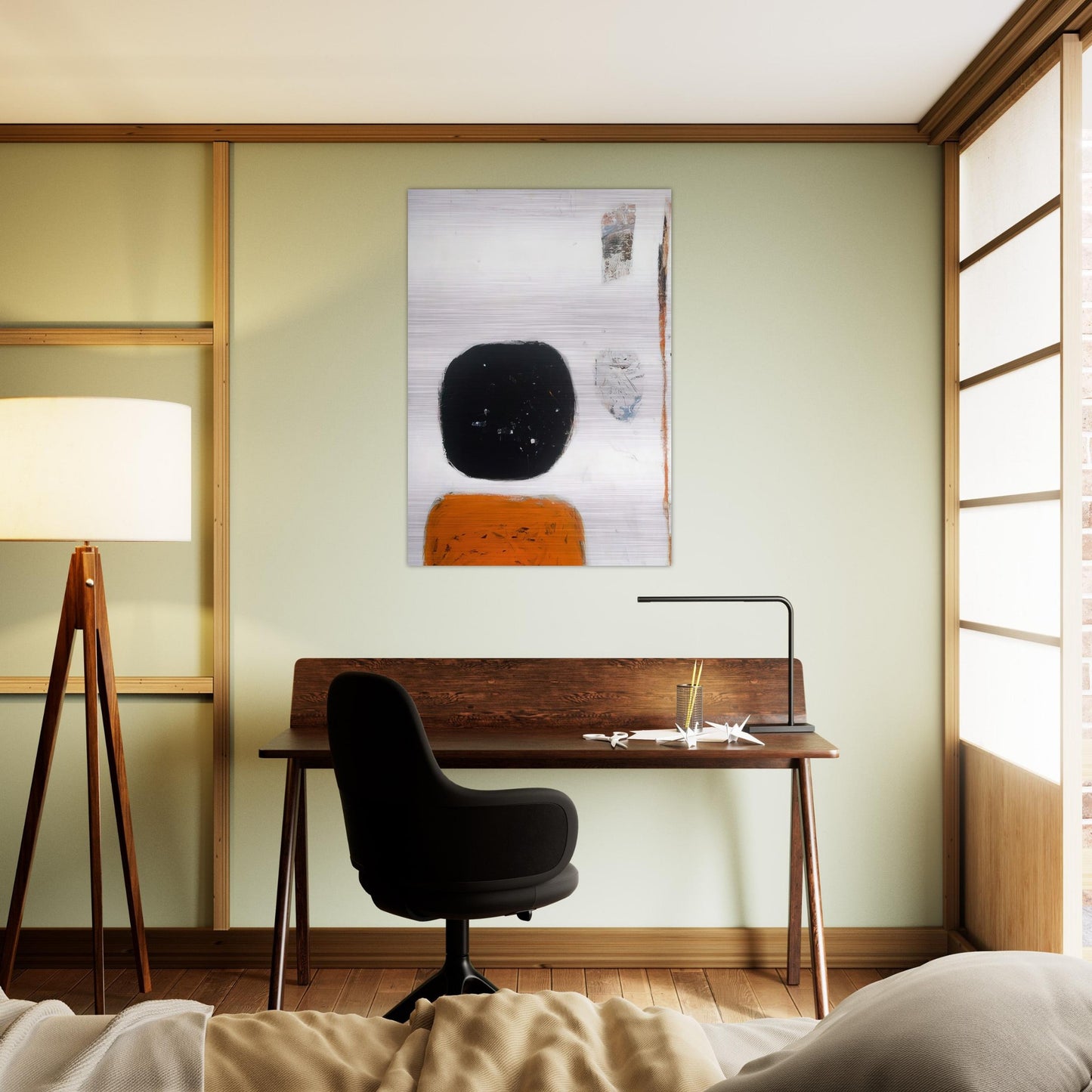 Orange, Black and White - 1960 - William Scott Brushed Aluminum Print - 70x100 cm / 28x40 inches | William Scott Aluminum Print | William Scott Prints
