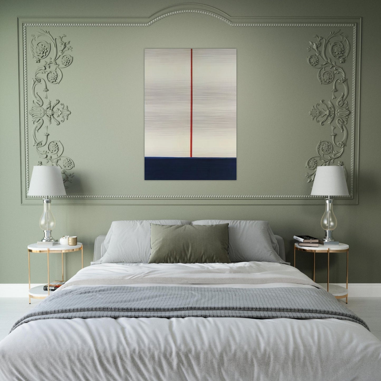 KOMPOSITION BLAU ROT AUF WEISS 1965 - BLINKY PALERMO Brushed Aluminum Print - 70x100 cm / 28x40 inches | BLINKY PALERMO Aluminum Print | BLINKY PALERMO Prints