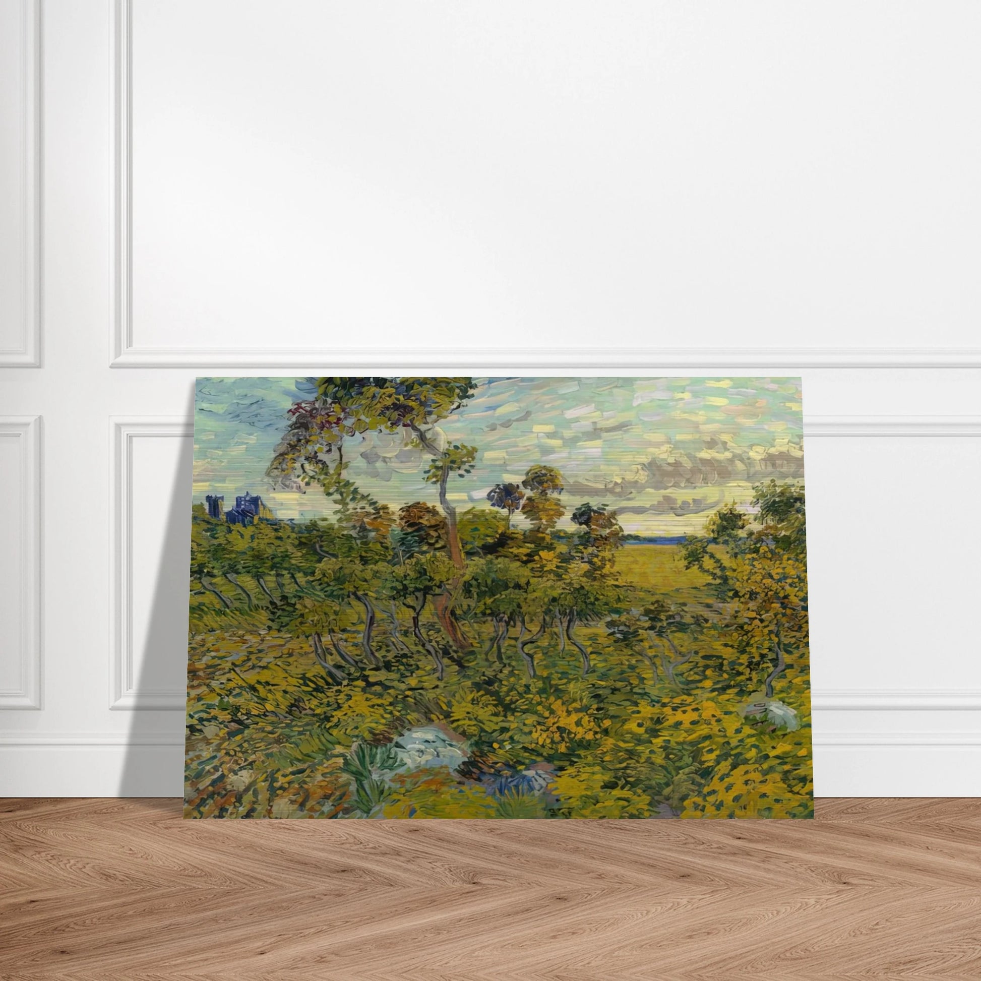 Sunset at Montmajour - Vincent van Gogh Brushed Aluminum Print - 70x100 cm / 28x40 inches | Vincent van Gogh Aluminum Print | Vincent van Gogh Prints