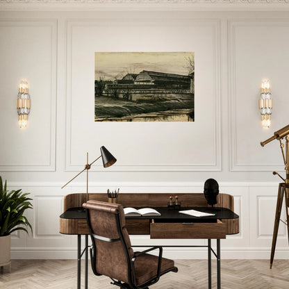Station in The Hague - Vincent van Gogh Brushed Aluminum Print - 70x100 cm / 28x40 inches | Vincent van Gogh Aluminum Print | Vincent van Gogh Prints