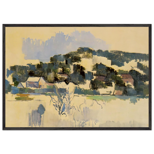 Houses on the hill N2 - Paul Cezanne 70x100 cm / 28x40 inches Framed Art Print – Black Wooden Frame