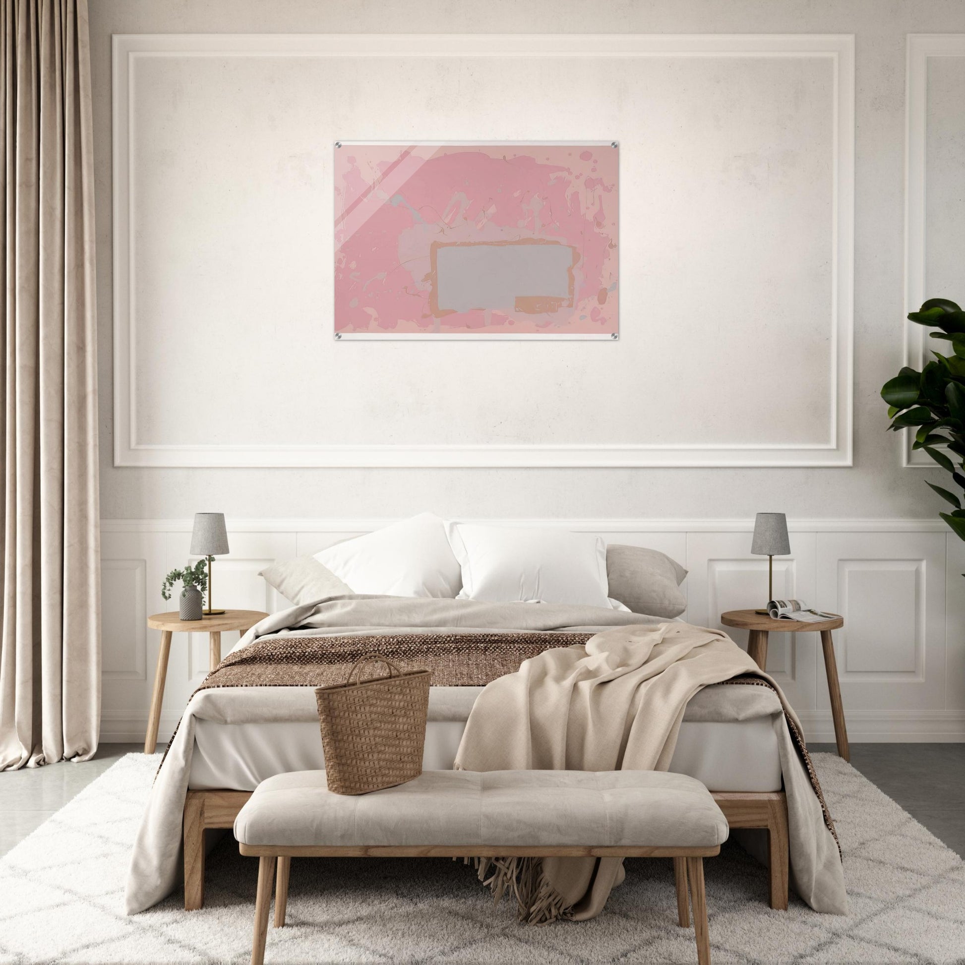 Grey  Blue on Pink - 1971 - John Hoyland Acrylic Print - 70x100 cm / 28x40″ inches