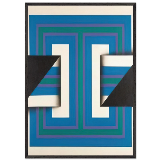 Palindrome 10 - 1967 - Omar Rayo 70x100 cm / 28x40 inches Framed Art Print – Black Wooden Frame