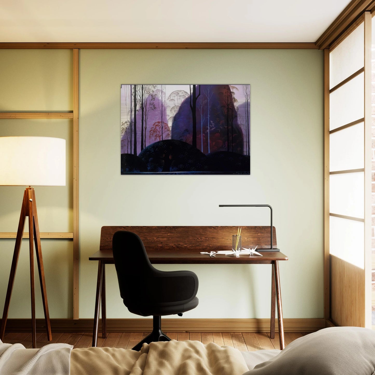 Mauve Redand Purple - Eyvind Earle Brushed Aluminum Print - 70x100 cm / 28x40 inches | Eyvind Earle Aluminum Print | Eyvind Earle Prints
