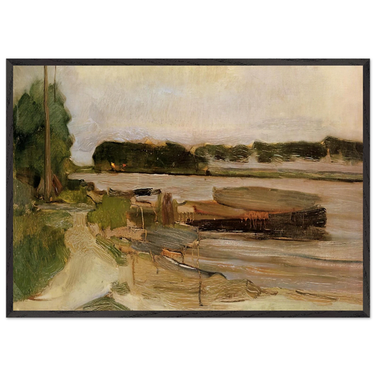 At the Amstel Sun - Piet Mondrian 70x100 cm / 28x40 inches Framed Art Print – Black Wooden Frame