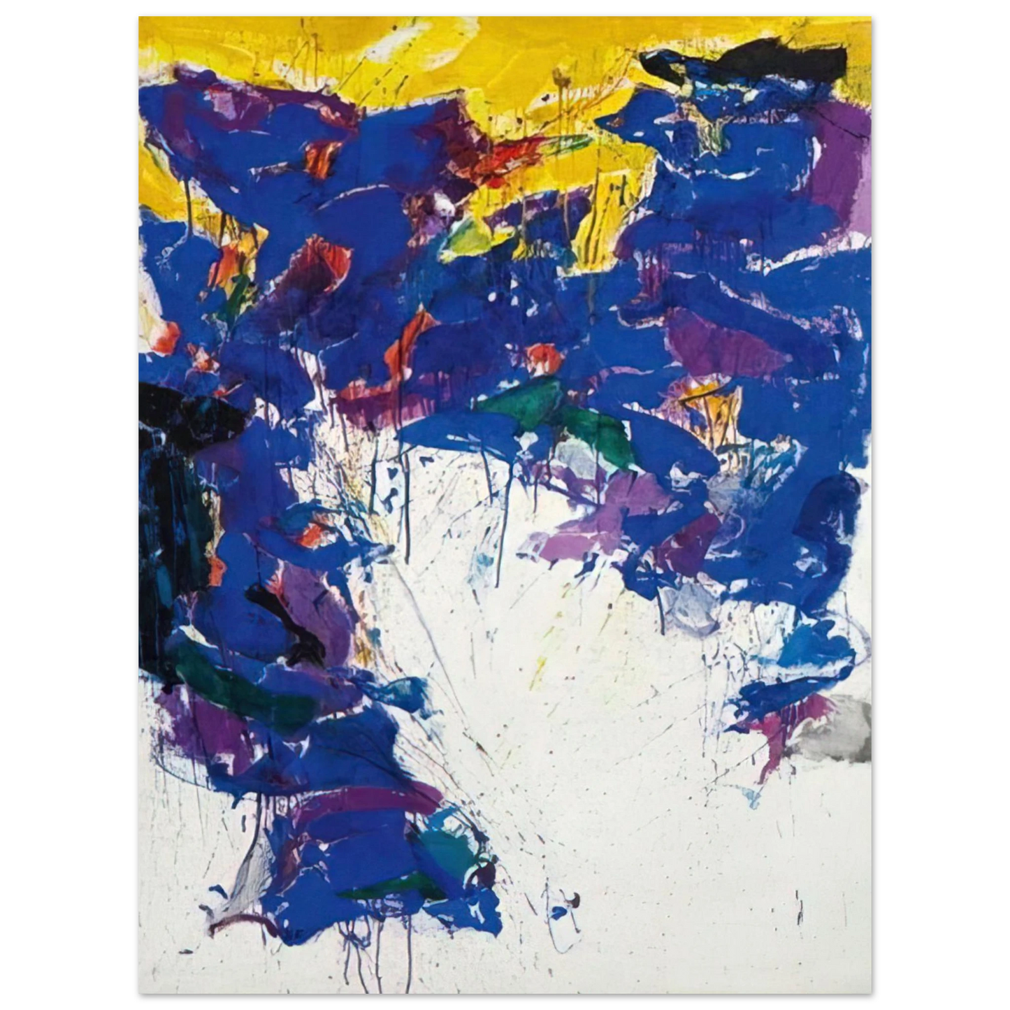 Sam Francis - Violet Yellow and White  75x100 cm / 30x40inches Fine Art Poster