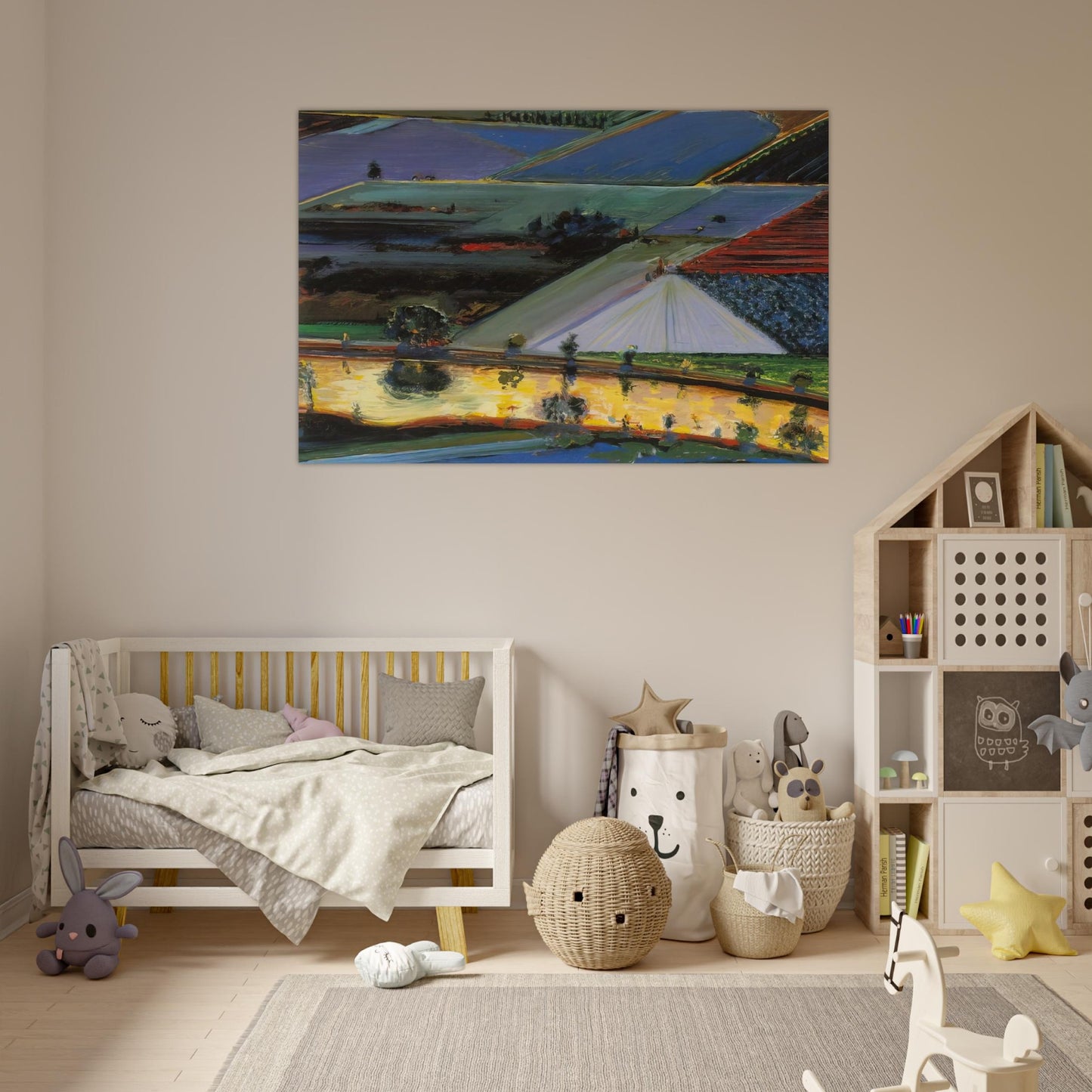 Farm Channel - 1996 - Wayne Thiebaud Art Prints - 100x150 cm / 40x60″ inches | Wayne Thiebaud Poster | Wayne Thiebaud Prints
