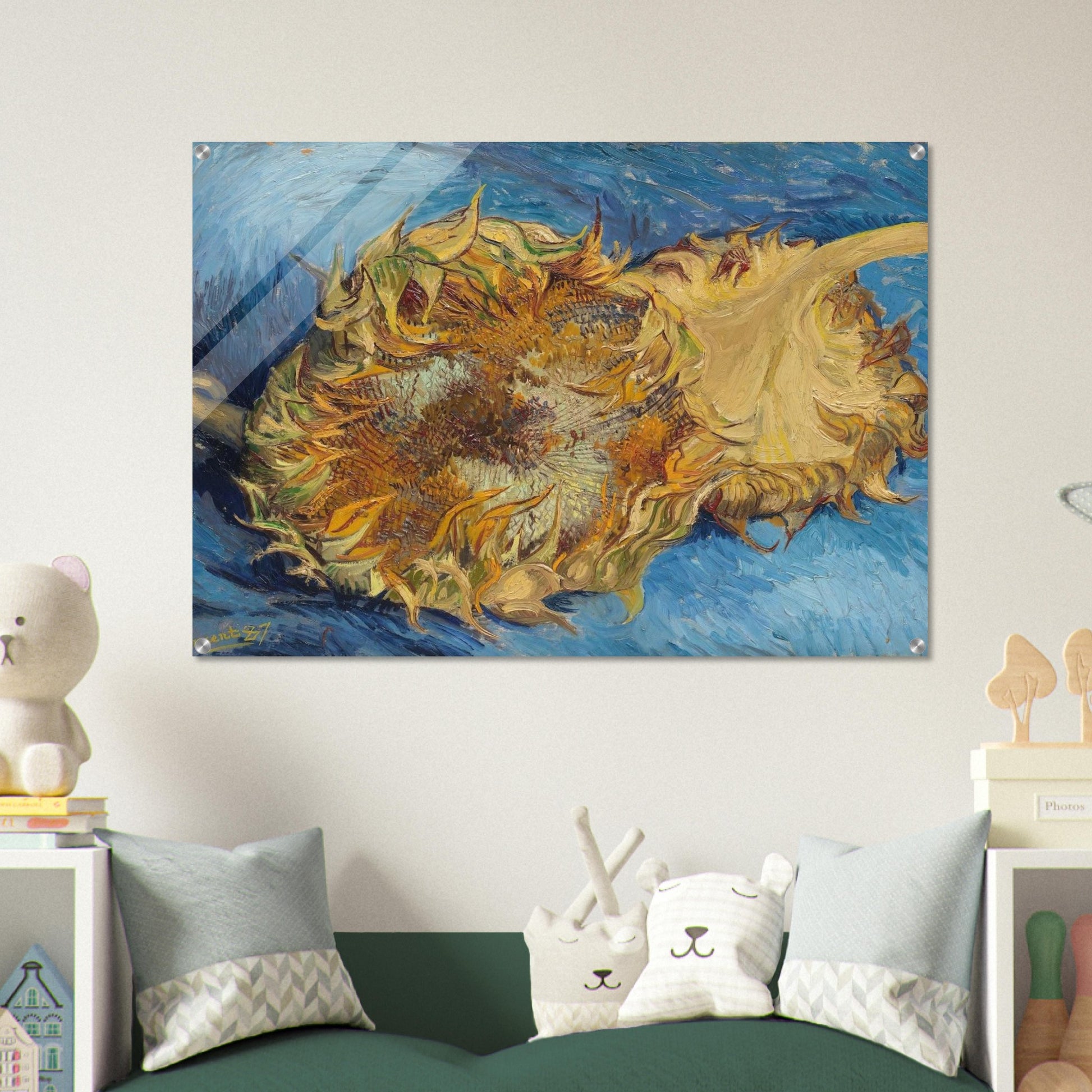 Still Life with Two Sunflowers - Vincent van Gogh Acrylic Print - 70x100 cm / 28x40″ inches