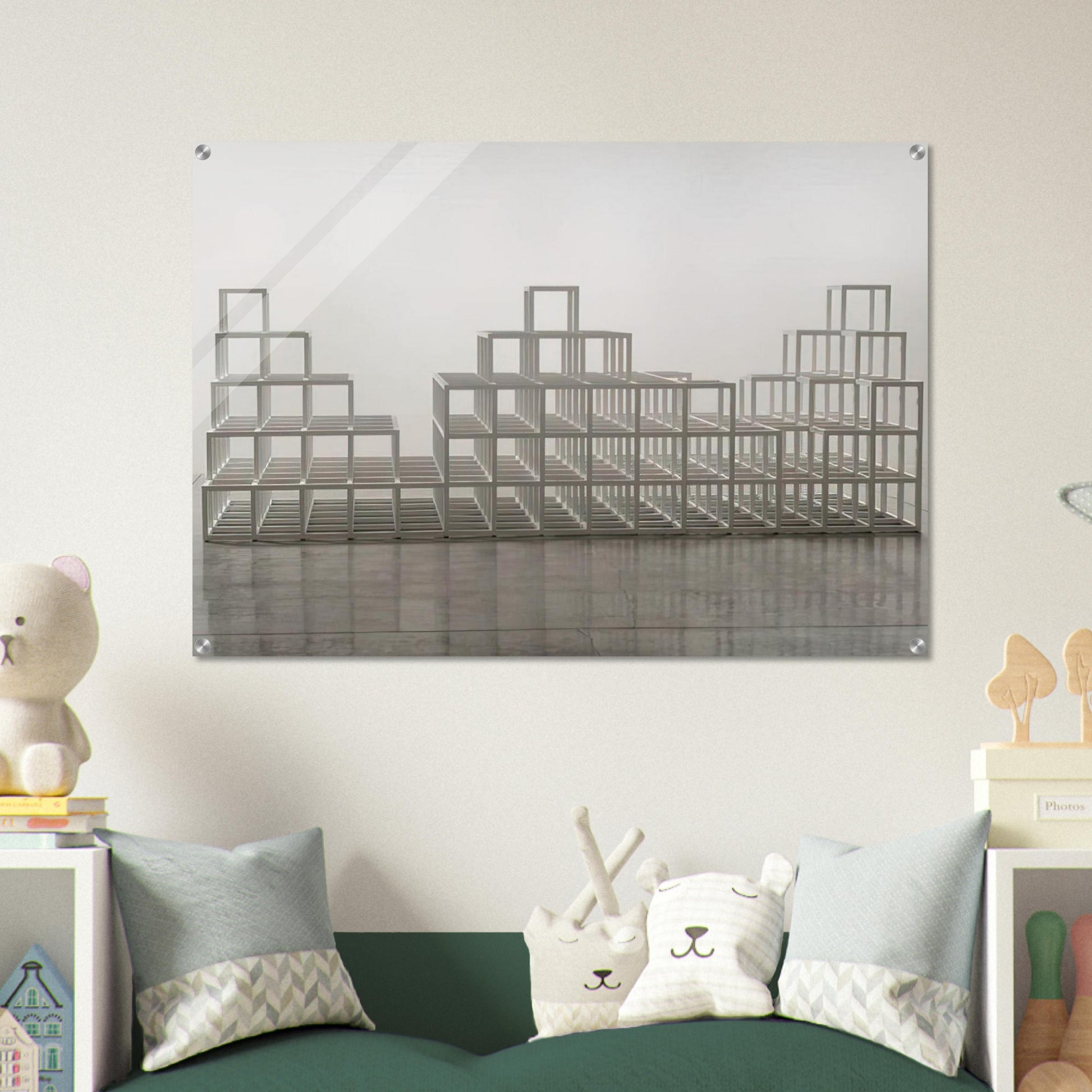 Structure with Three Towers - Sol LeWitt Acrylic Print - 70x100 cm / 28x40″ inches | Sol LeWitt Wall Art | Sol LeWitt Prints