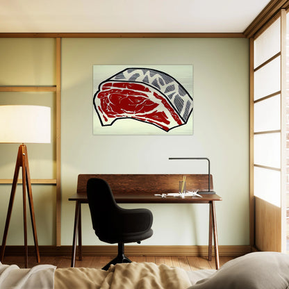 STANDING RIB 1962 - Roy Lichtenstein Brushed Aluminum Print - 70x100 cm / 28x40 inches | Roy Lichtenstein Aluminum Print | Roy Lichtenstein Prints