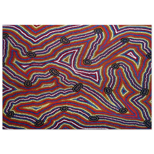 Narripi Dreaming - 1992 - Clifford Possum Tjapaltjarri Brushed Aluminum Print - 70x100 cm / 28x40 inches | Clifford Possum Tjapaltjarri Aluminum Print | Clifford Possum Tjapaltjarri Prints