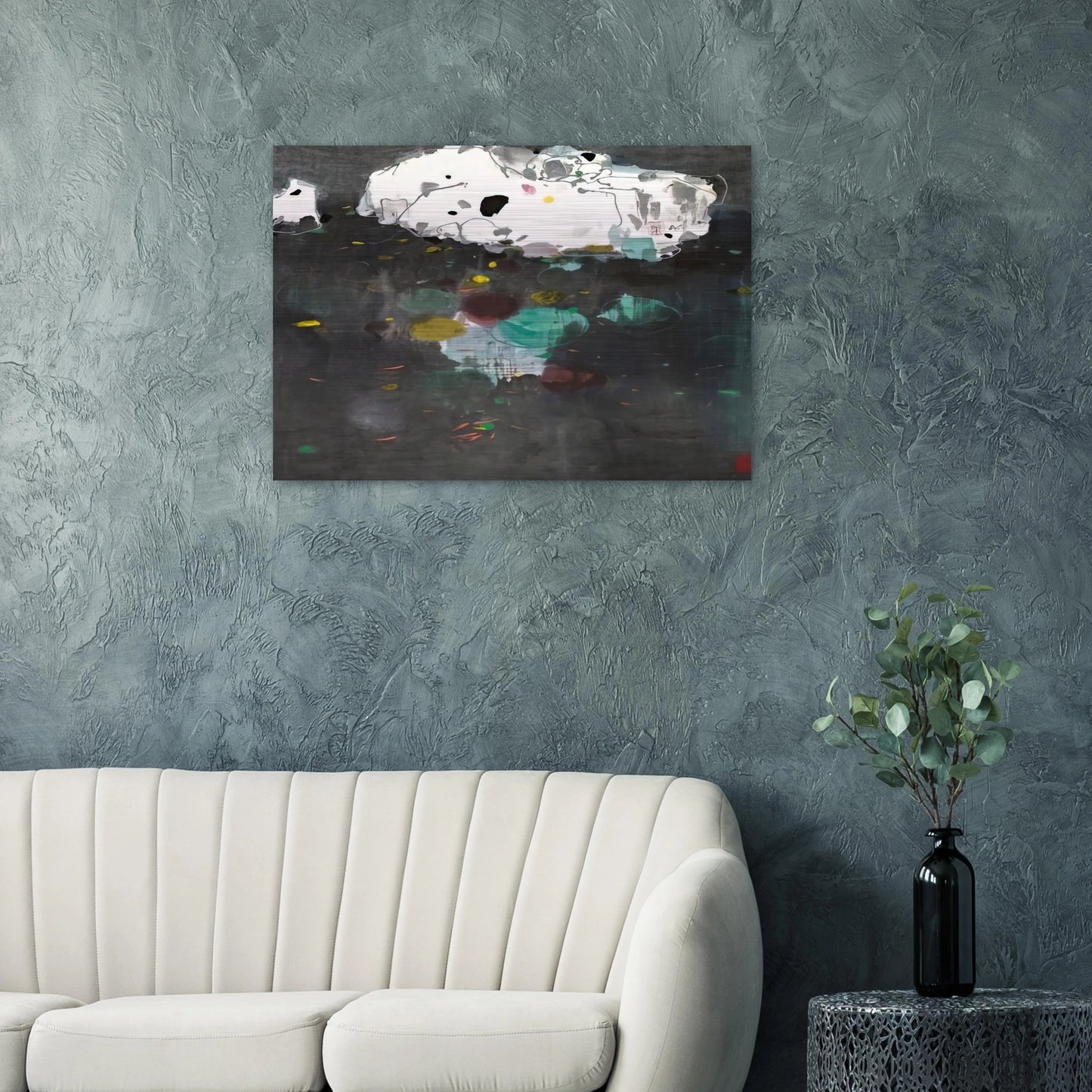 Fishes - 1986 - Wu Guanzhong Brushed Aluminum Print - 70x100 cm / 28x40 inches | Wu Guanzhong Aluminum Print | Wu Guanzhong Prints