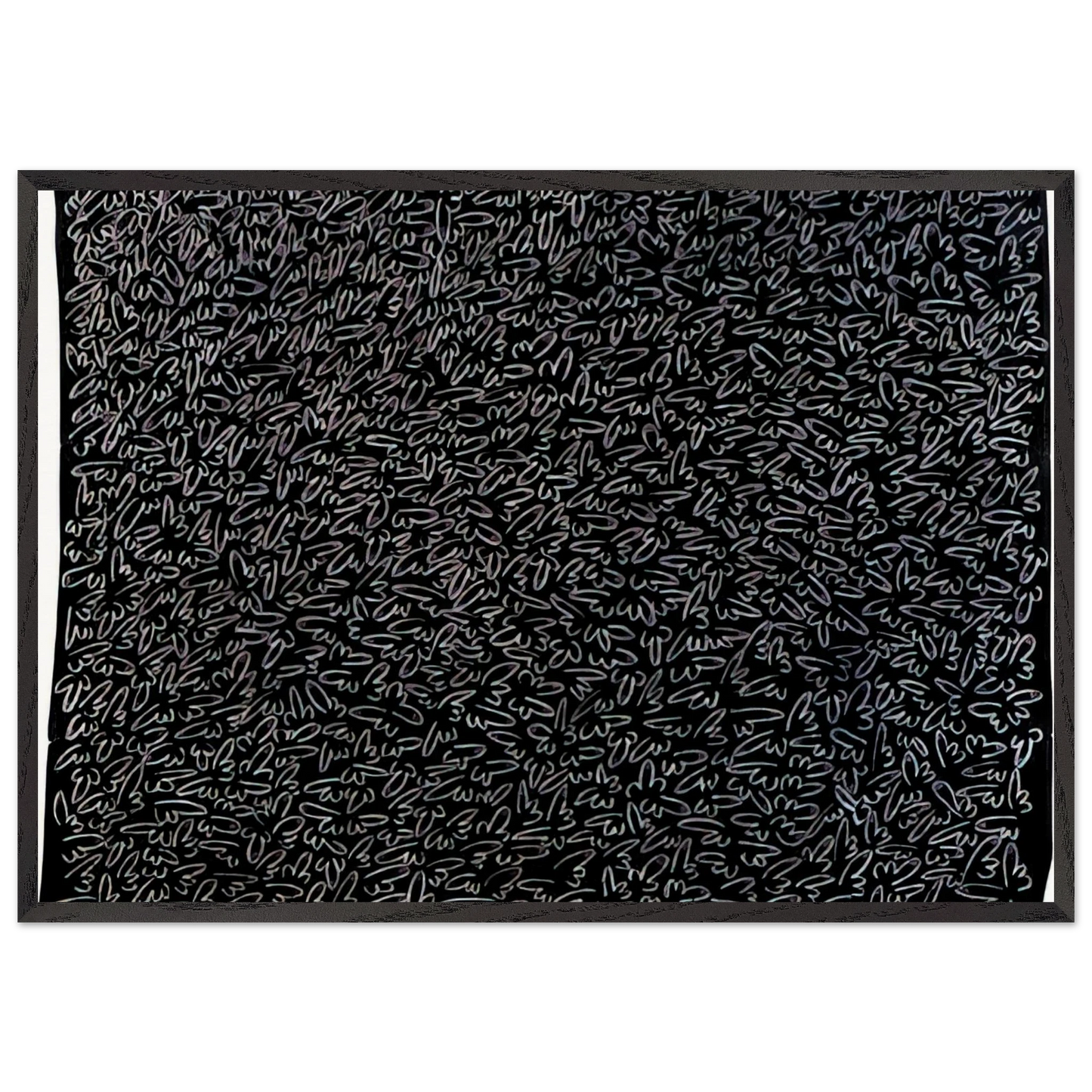 UNTITLED 1979 0 N1 - Keith Haring 70x100 cm / 28x40 inches Framed Art Print – Black Wooden Frame