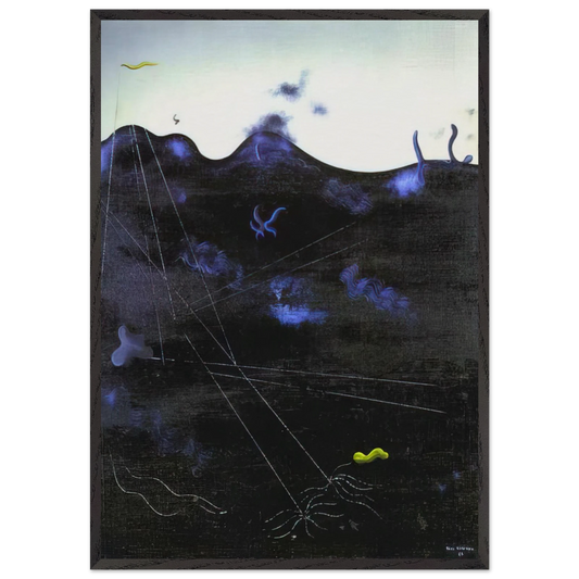 Blue Bed - Yves Tanguy 70x100 cm / 28x40 inches Framed Art Print – Black Wooden Frame