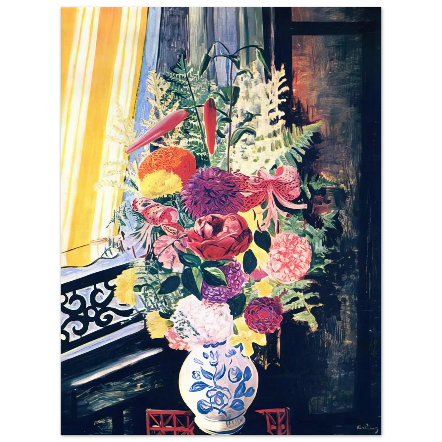 Moise Kisling - BOUQUET OF VARIOUS FLOWERS 1927  75x100 cm / 30x40inches Fine Art Poster