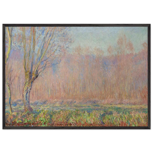 The Willows - claude monet 70x100 cm / 28x40 inches Framed Art Print – Black Wooden Frame