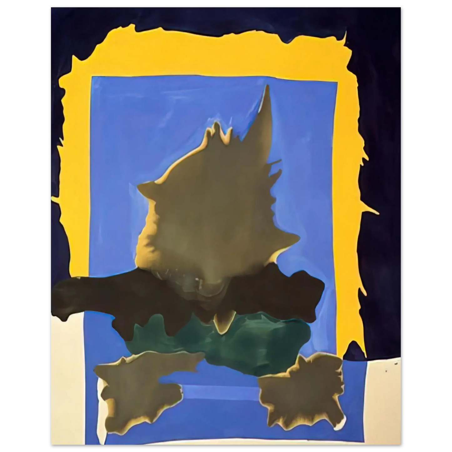 Helen Frankenthaler - Interior Landscape - 1964 Wall art - 20x25 cm / 8x10 Inches - Premium Wooden Framed Poster With Fine Art Paper - White frame