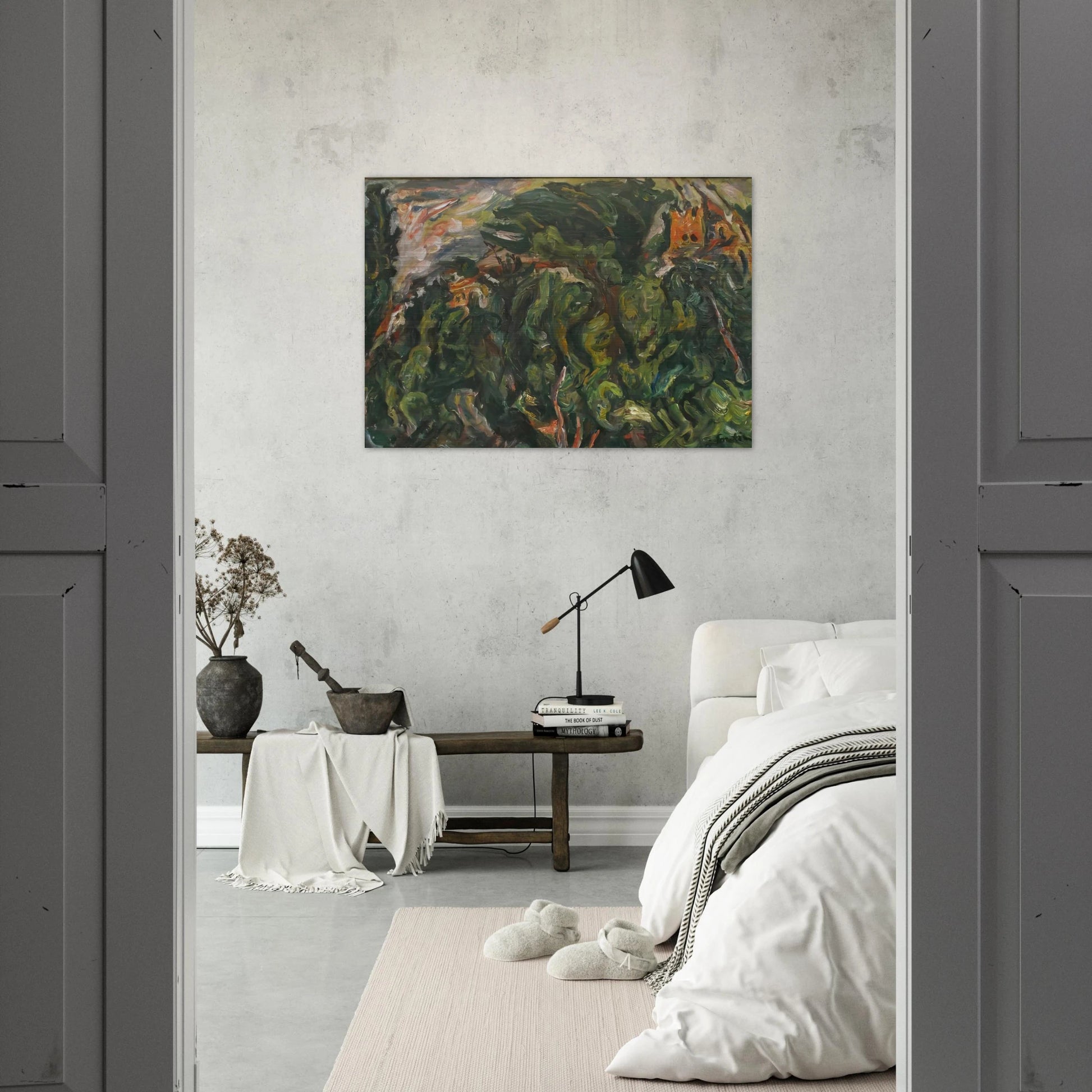 THE RED CASTLE OF CERET 1919 - Chaim Soutine Brushed Aluminum Print - 70x100 cm / 28x40 inches | Chaim Soutine Aluminum Print | Chaim Soutine Prints