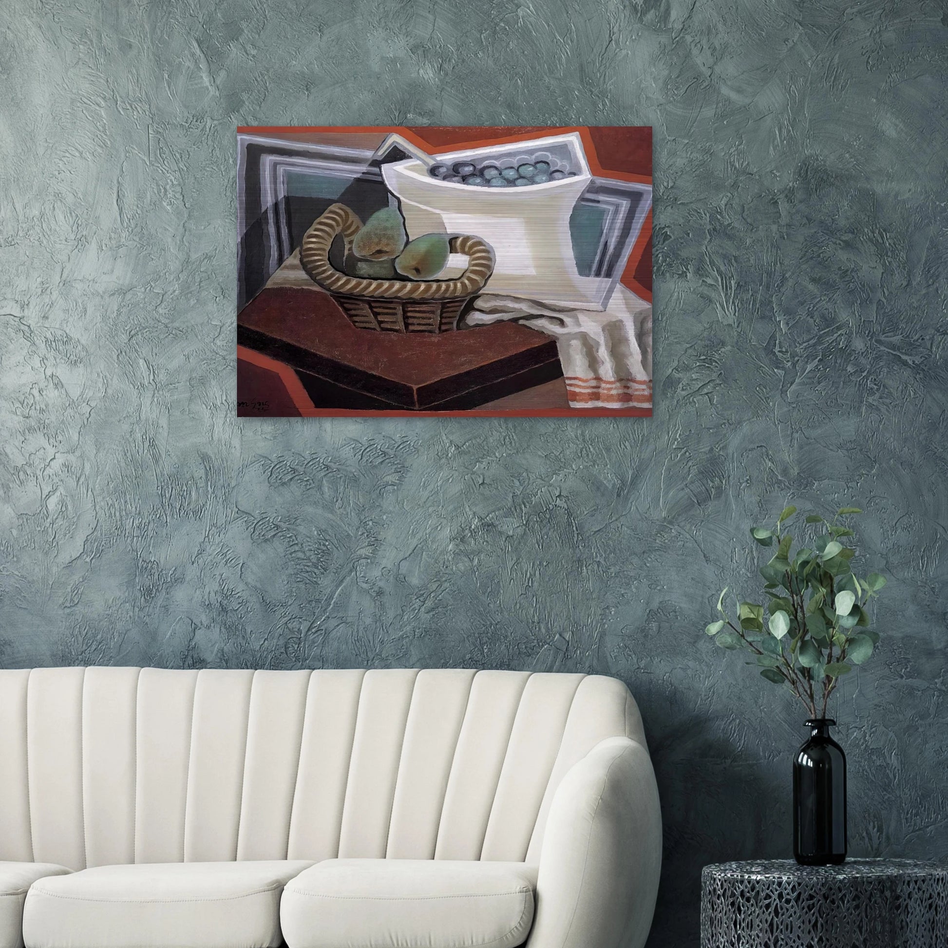 THE BASKET OF PEARS 1925 - Juan Gris Brushed Aluminum Print - 70x100 cm / 28x40 inches | Juan Gris Aluminum Print | Juan Gris Prints