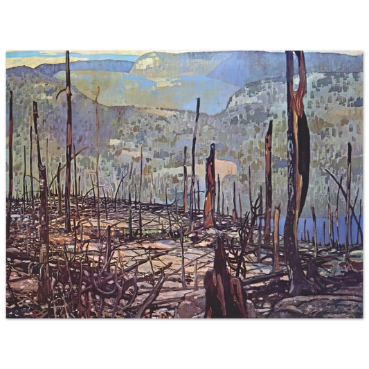 Frank Johnston - Fire Swept Algoma - 1920  75x100 cm / 30x40inches Fine Art Poster