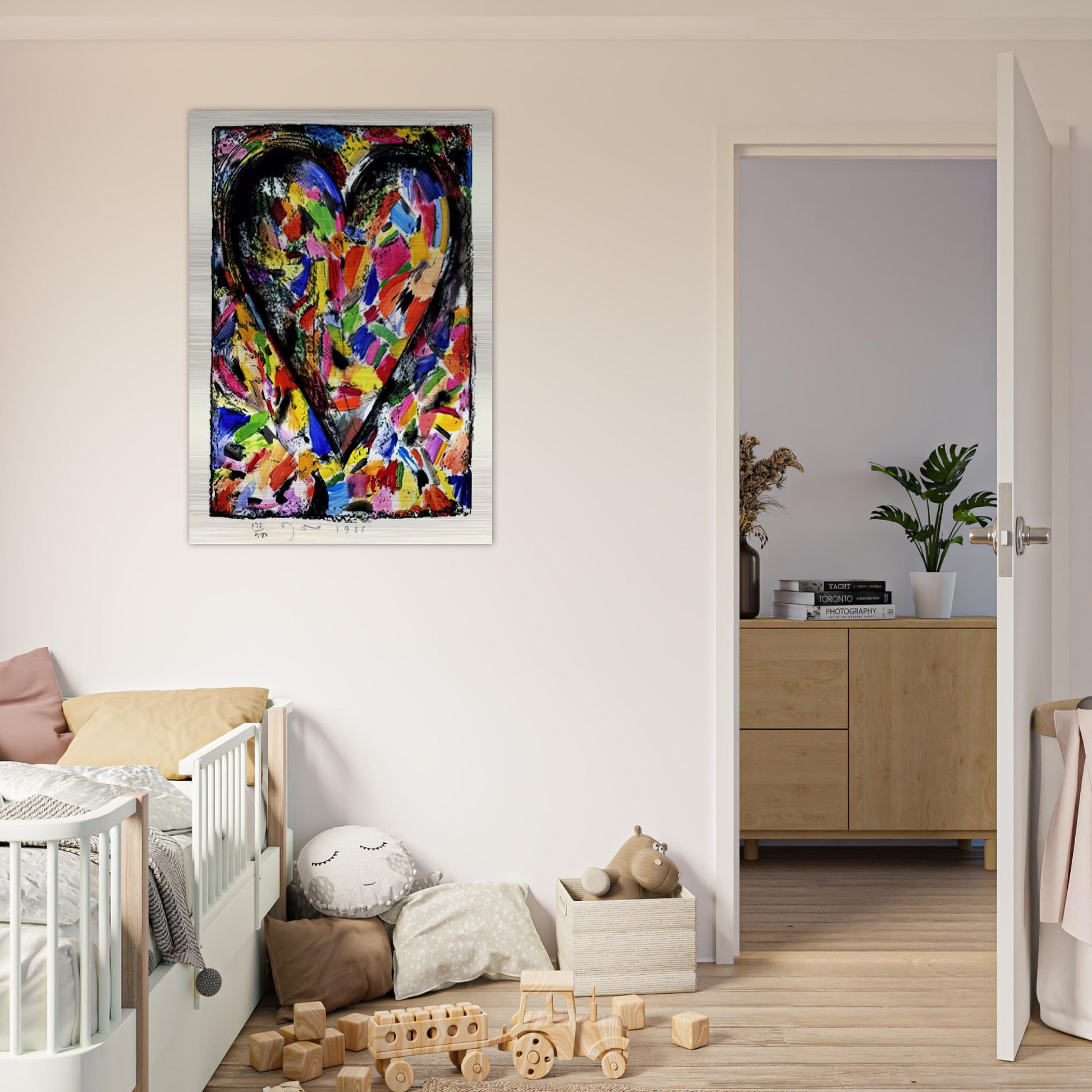CONFETTI HEART 1985 - Jim Dine Brushed Aluminum Print - 70x100 cm / 28x40 inches | Jim Dine Aluminum Print | Jim Dine Prints