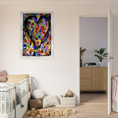 CONFETTI HEART 1985 - Jim Dine Brushed Aluminum Print - 70x100 cm / 28x40 inches | Jim Dine Aluminum Print | Jim Dine Prints