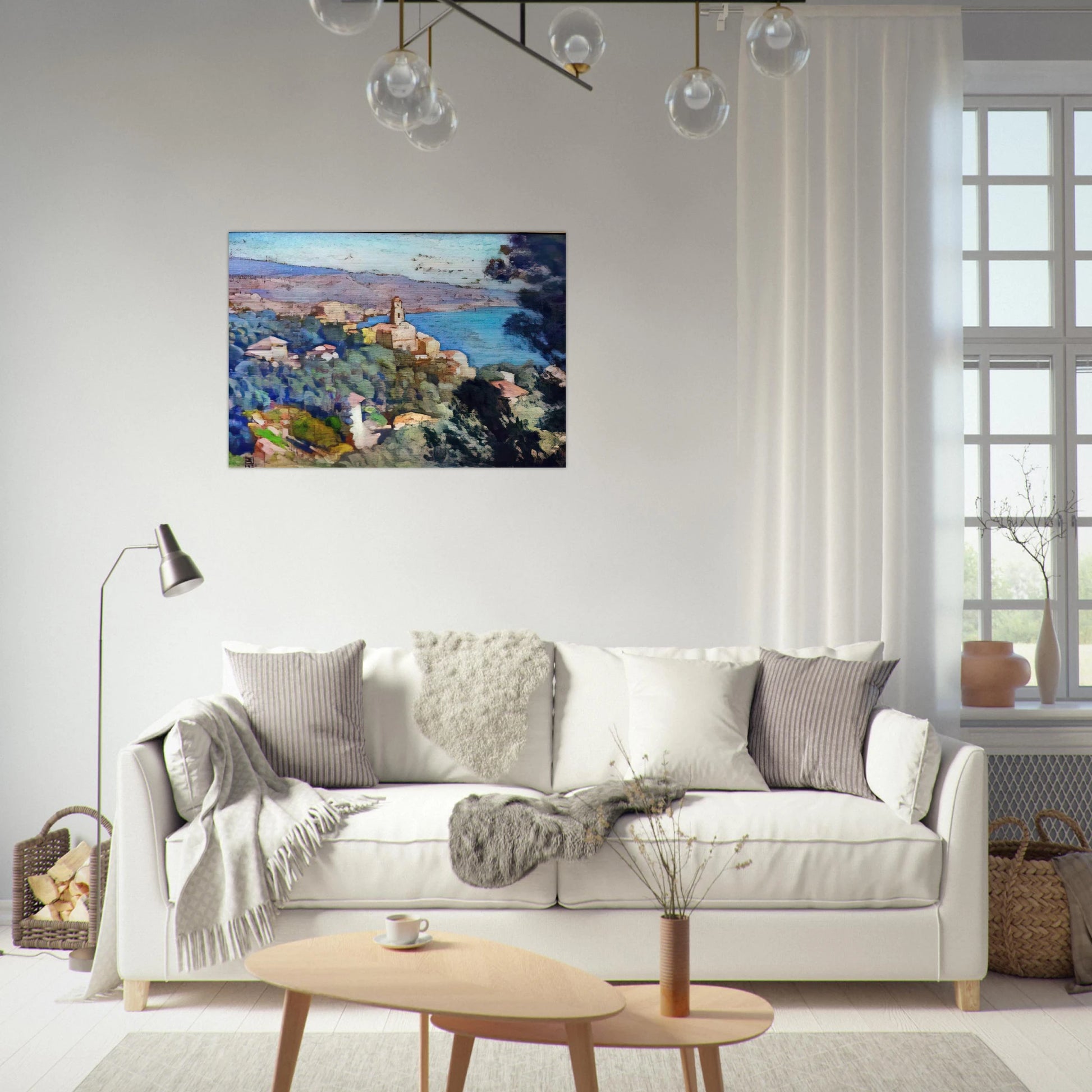 MORTULA AT GRIMALDI - Theo van Rysselberghe Brushed Aluminum Print - 70x100 cm / 28x40 inches | Theo van Rysselberghe Aluminum Print | Theo van Rysselberghe Prints