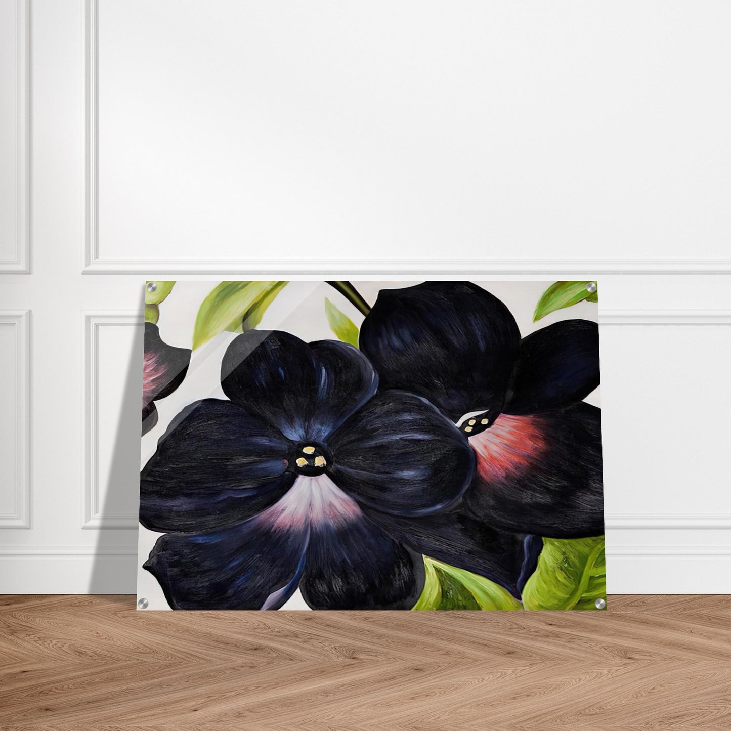 Black and Purple Petunias - Georgia O'Keeffe Acrylic Print - 70x100 cm / 28x40″ inches | Georgia O'Keeffe Wall Art | Georgia O'Keeffe Prints
