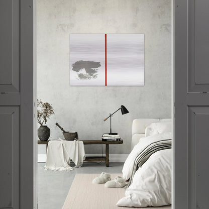 OHNE TITEL MIT ROTEM STRICH 1970 - BLINKY PALERMO Brushed Aluminum Print - 70x100 cm / 28x40 inches | BLINKY PALERMO Aluminum Print | BLINKY PALERMO Prints