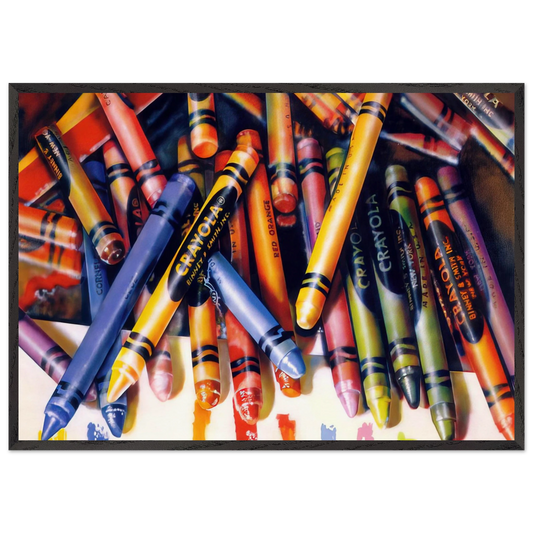 CRAYOLA 1973 - Audrey Flack 70x100 cm / 28x40 inches Framed Art Print – Black Wooden Frame