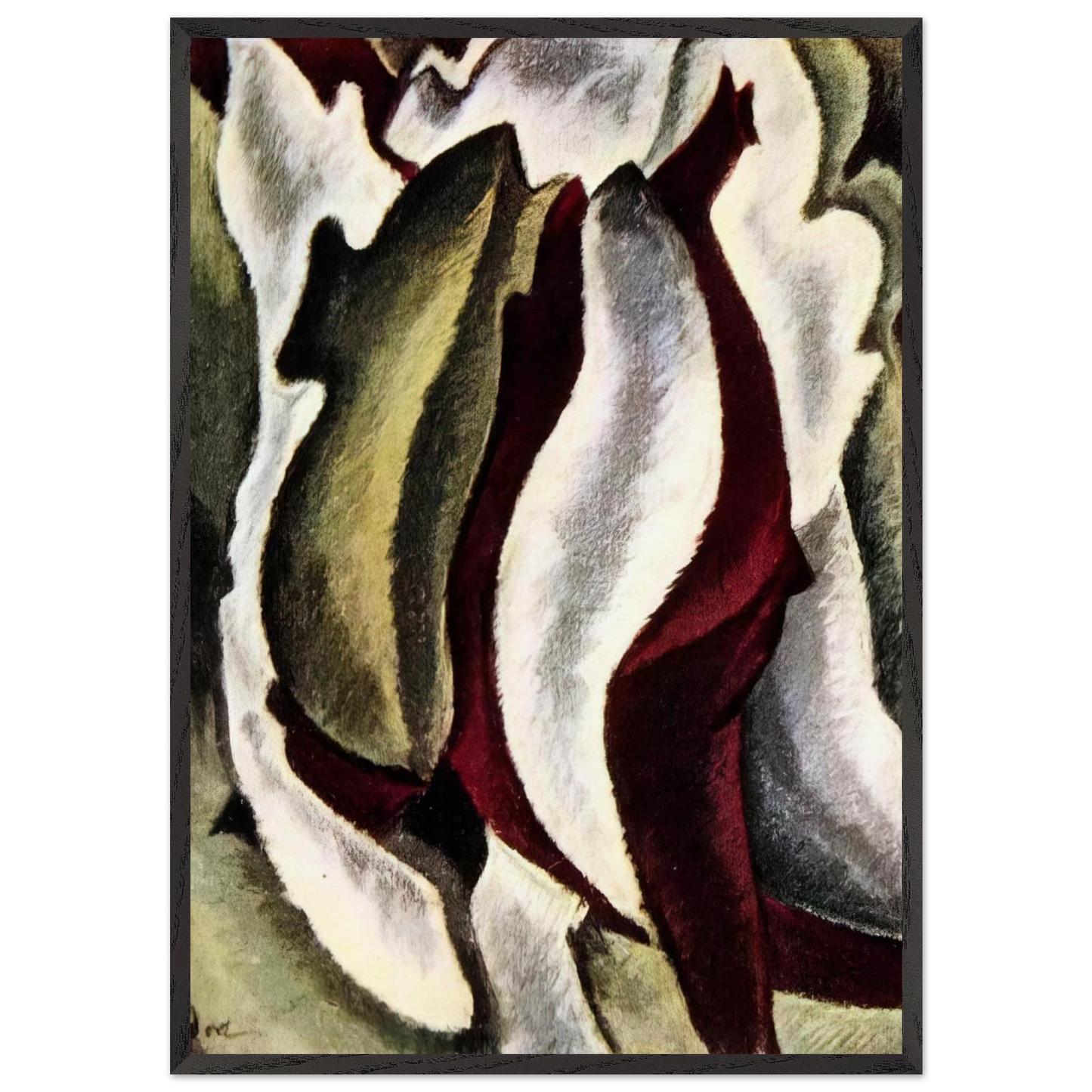 Based on Leaf Forms and Spaces - 1912 - Arthur Dove 70x100 cm / 28x40 inches Framed Art Print – Black Wooden Frame