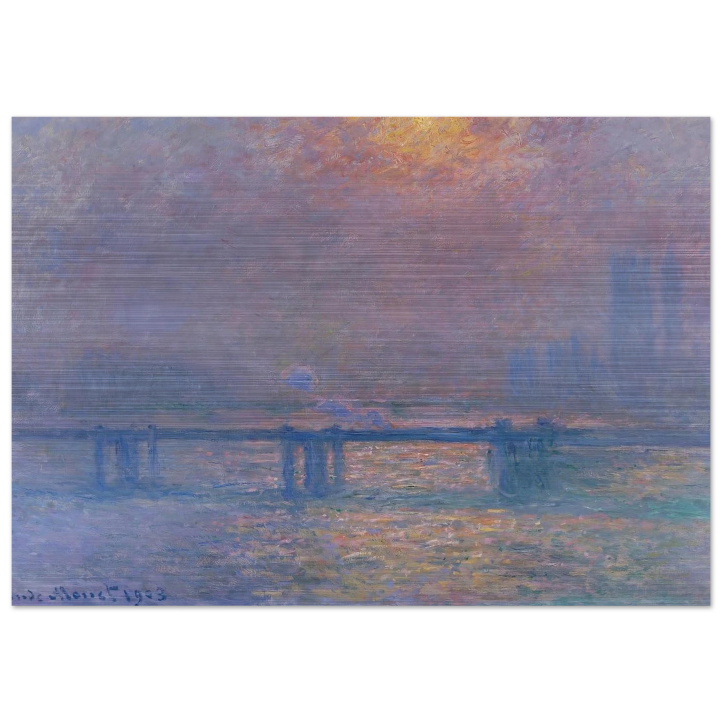 Charing Cross Bridge, The Thames - claude monet Brushed Aluminum Print - 70x100 cm / 28x40 inches | claude monet Aluminum Print | claude monet Prints
