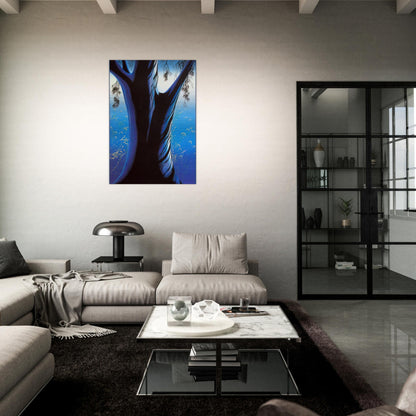 Blue Pine - Eyvind Earle Brushed Aluminum Print - 70x100 cm / 28x40 inches | Eyvind Earle Aluminum Print | Eyvind Earle Prints