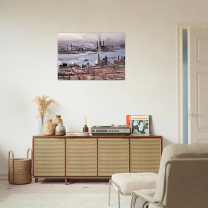 East River from the Thirtieth Story of the Shelton Hotel - Georgia O'Keeffe Brushed Aluminum Print - 70x100 cm / 28x40 inches | Georgia O'Keeffe Aluminum Print | Georgia O'Keeffe Prints