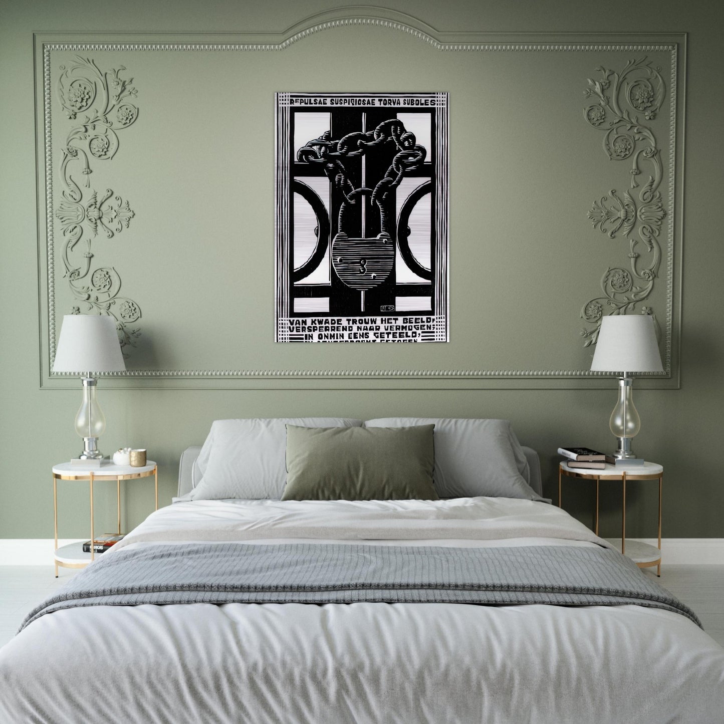 PADLOCK - MC Escher Brushed Aluminum Print - 70x100 cm / 28x40 inches | MC Escher Aluminum Print | MC Escher Prints