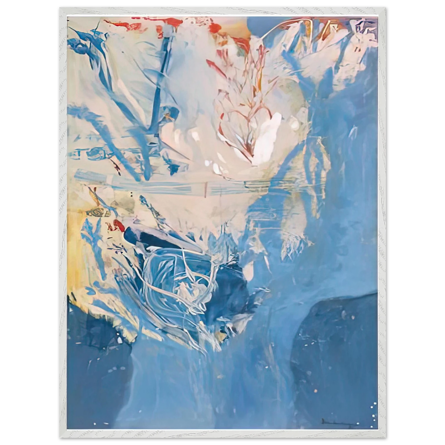 Helen Frankenthaler - Blue Territory, 1955- Wall Art - 60x80 cm / 24x32 inches - Premium Wooden Framed Poster With Fine Art Paper-canvas - Wood frame