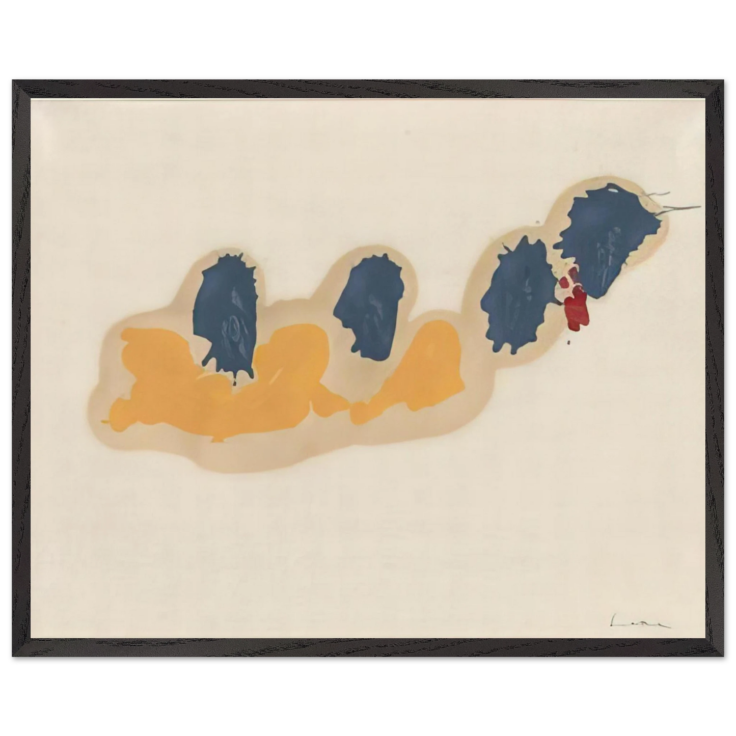 Helen Frankenthaler - April IV - 1960 Wall art - 21x29.7 cm / 8x12" - Premium Wooden Framed Poster With Fine Art Paper-canvas - Wood frame