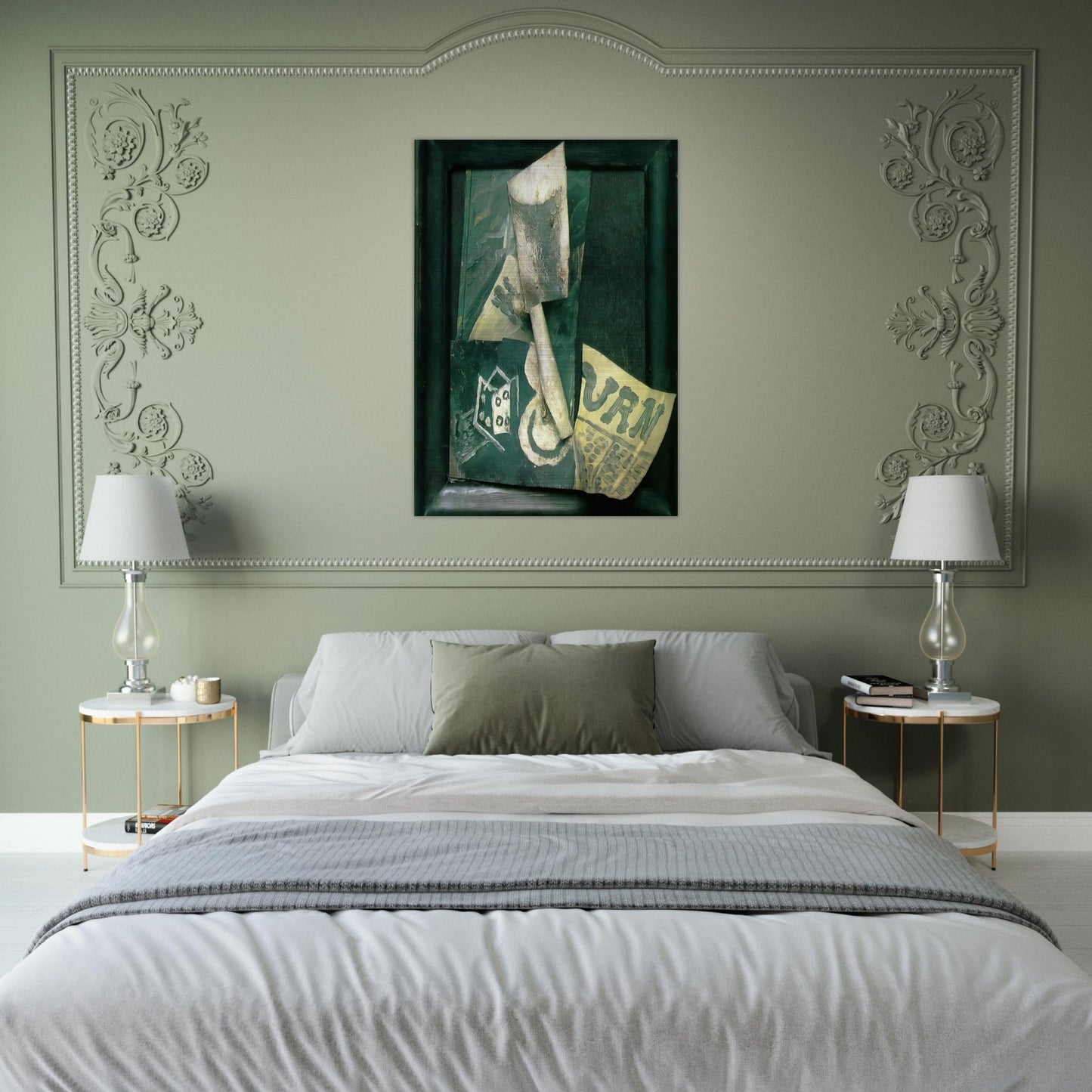 Glass and newspaper - Pablo Picasso Brushed Aluminum Print - 70x100 cm / 28x40 inches | Pablo Picasso Aluminum Print | Pablo Picasso Prints