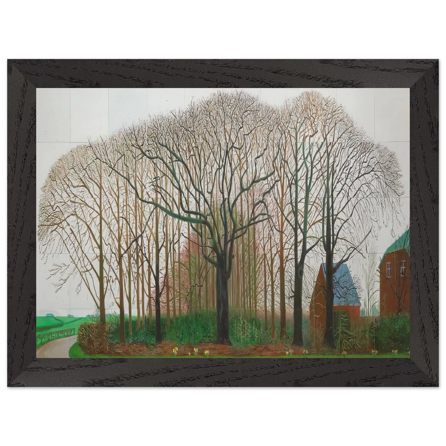 David Hockney - David Hockney Wall art - A1 (59.4 x 84.1  cm) - Premium Wooden Framed Poster With Fine Art Paper - White frame