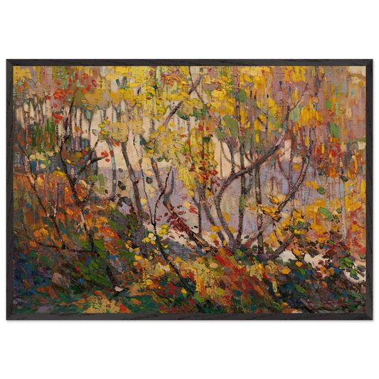 OPULENT OCTOBER 1916 - Tom Thomson 70x100 cm / 28x40 inches Framed Art Print – Black Wooden Frame