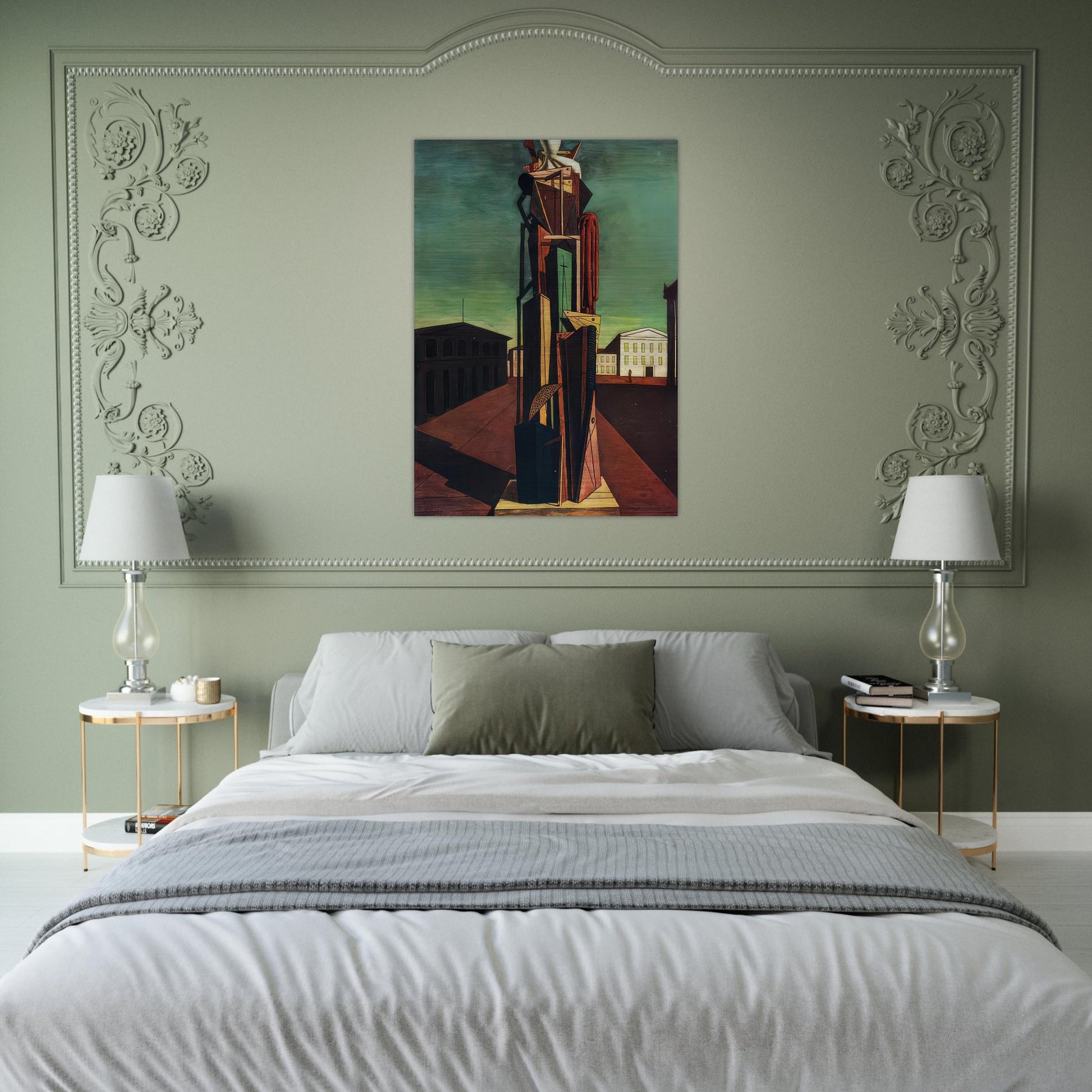 THE GREAT METAPHYSICIAN 1917 - Giorgio de Chirico Brushed Aluminum Print - 70x100 cm / 28x40 inches | Giorgio de Chirico Aluminum Print | Giorgio de Chirico Prints