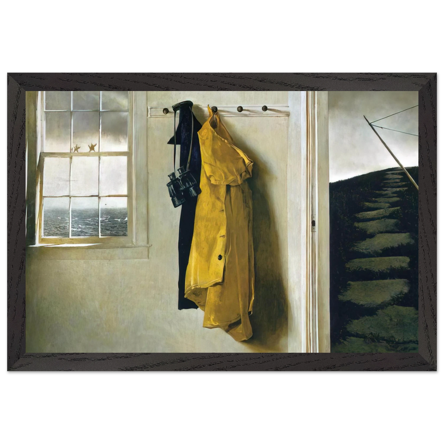 Andrew Wyeth - SQUALL Wall Art - 60x80 cm / 24x32 inches - Premium Wooden Framed Poster With Fine Art Paper-canvas - Black frame
