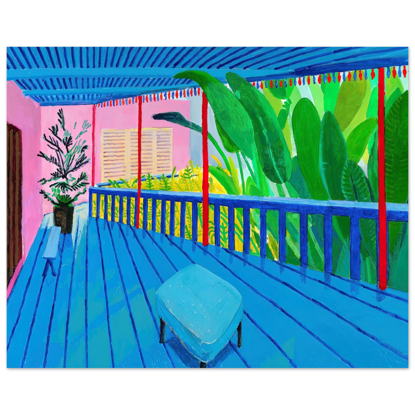 David Hockney - David Hockney Wall art - 40x60 cm / 16x24 inches - Premium Wooden Framed Poster With Fine Art Paper-canvas - White frame