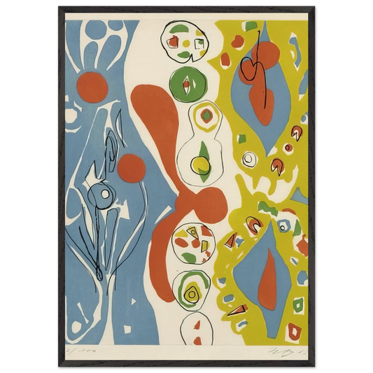 Spiele des Menschen - 1965 - Ernst Wilhelm Nay 70x100 cm / 28x40 inches Framed Art Print – Black Wooden Frame